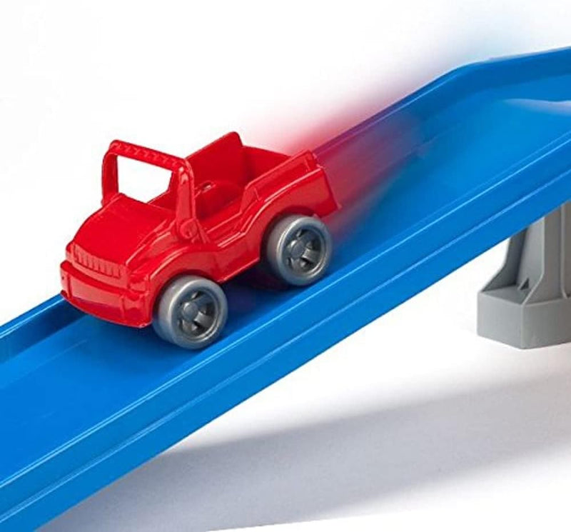 Wader 51520 - Play Tracks Railway Parkhaus und Eisenbahn, Set aus Schienen und Strasse mit ca. 6,4 m