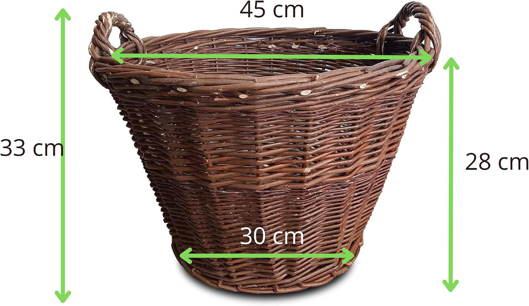 Ø 45 cm Weidenkorb mit Henkel 3 Grössen Erntekorb Kartoffelkorb Natürlicher Aufbewahrungskorb Obstko