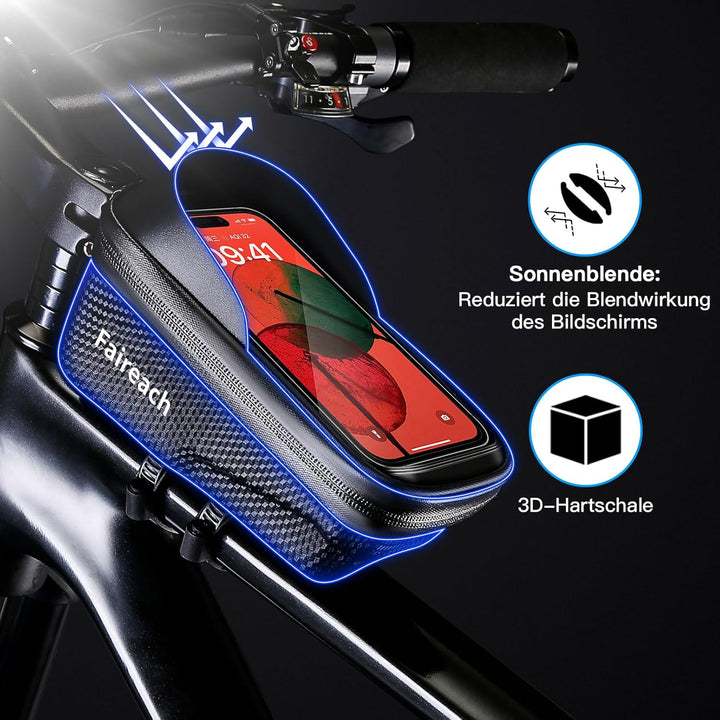 Faireach Fahrradtasche Rahmen Schnellverschluss, Fahrrad Rahmentasche Wasserdicht mit Grosse Kapazit