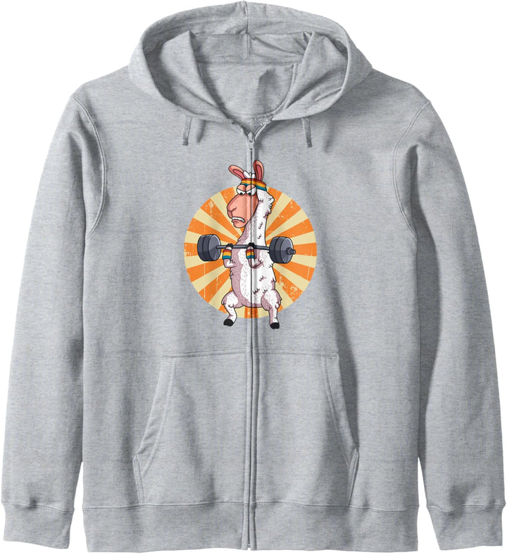 Gewichtheben Lama Alpaka Gym Training Workout Geschenk Kapuzenjacke