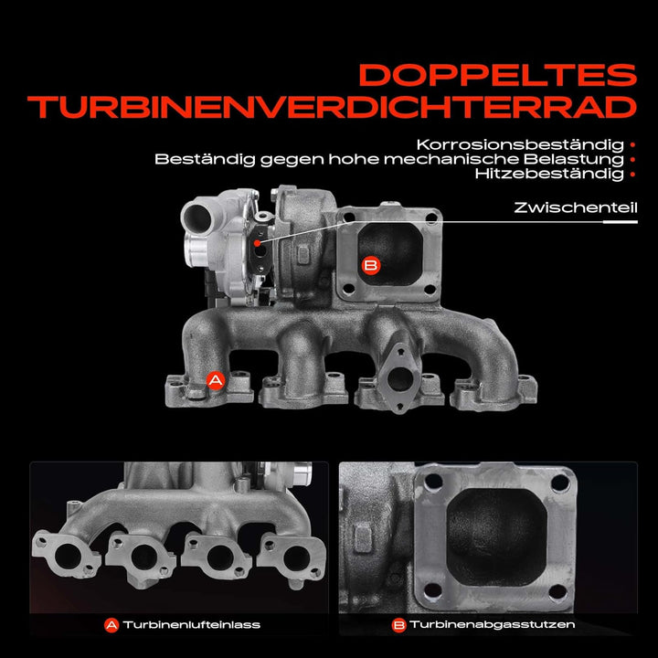 Frankberg Turbolader Kompatibel mit Mondeo III B5Y 2.0L 2000-2007 Mondeo III Turnier BWY 2.0L 2000-2