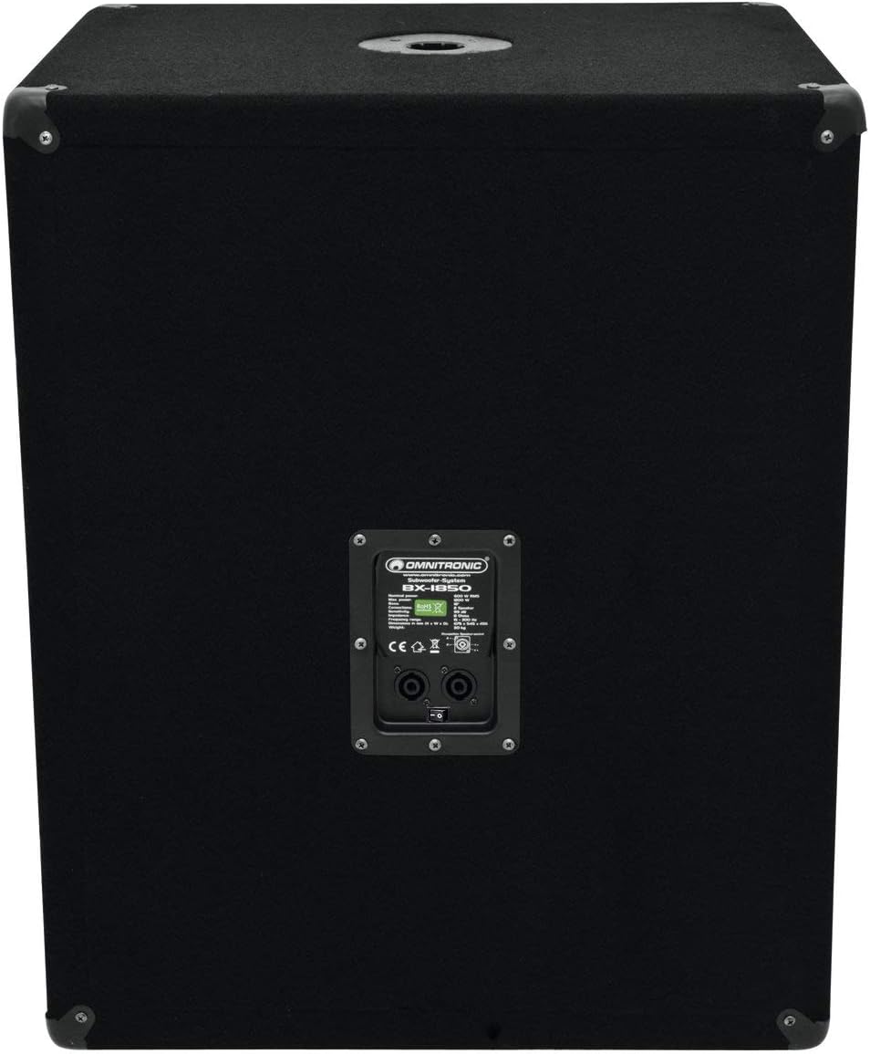 Omnitronic BX-1850 Subwoofer 1200W | 18" Subwoofer mit 1200 Watt Leistung | Druckvolle Bass-Unterstü