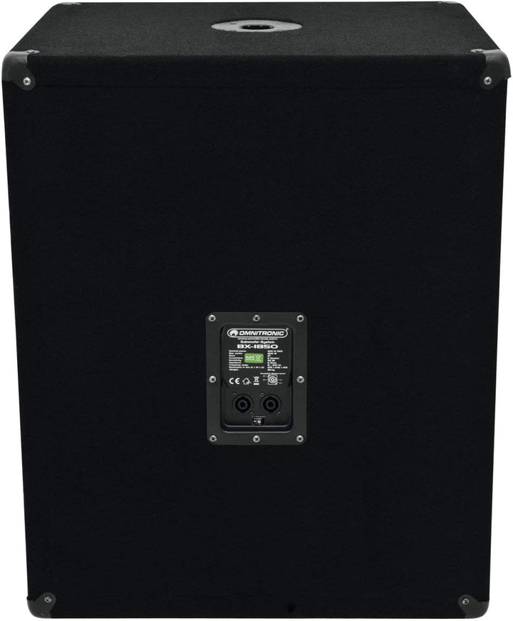 Omnitronic BX-1850 Subwoofer 1200W | 18" Subwoofer mit 1200 Watt Leistung | Druckvolle Bass-Unterstü