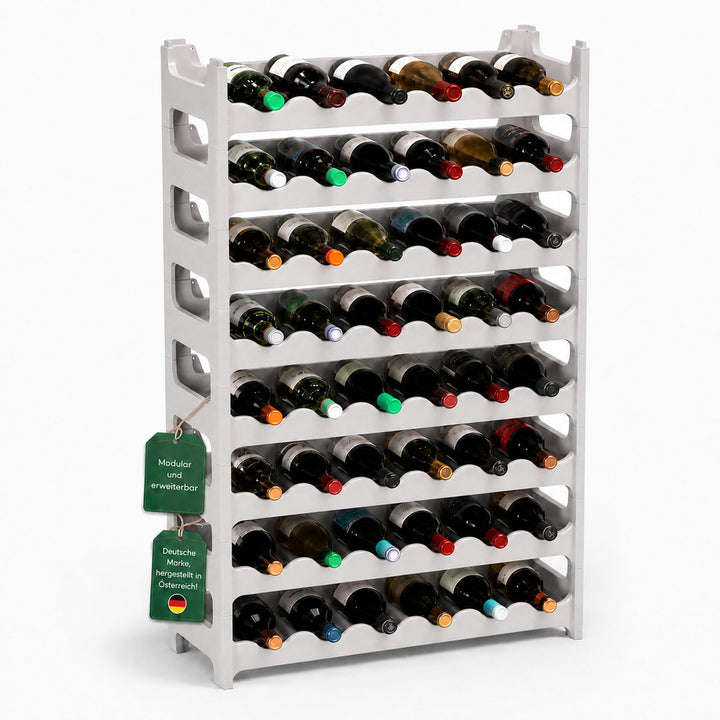 ARTECSIS® Weinregal stapelbar & modular erweiterbar Kunststoff für 48 Weinflaschen (granitgrau) - St