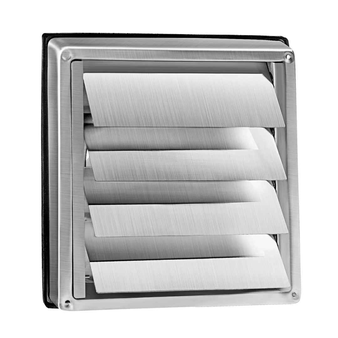 Edelstahl Wetterschutzgitter Lüftungsgitter 100mm 125mm 150mm bewegliche Lamellen, 100mm