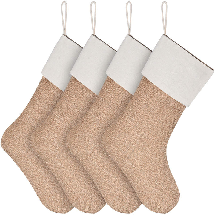 Sunshane Weihnachsstrumpf Sackleinen Kamin Weihnachtssocken zum Befüllen &amp; Aufhängen für Weihnachtsd