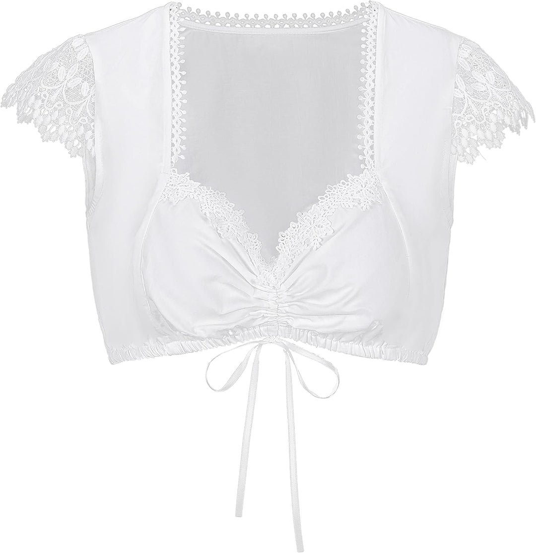 Dirndlwelle Dirndlbluse Damen Trachtenbluse Dirndl Bluse Damen Dirndlbluse Spitze Dirndlbluse weiss