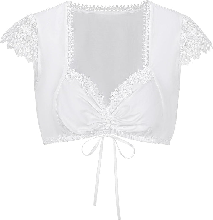 Dirndlwelle Dirndlbluse Damen Trachtenbluse Dirndl Bluse Damen Dirndlbluse Spitze Dirndlbluse weiss