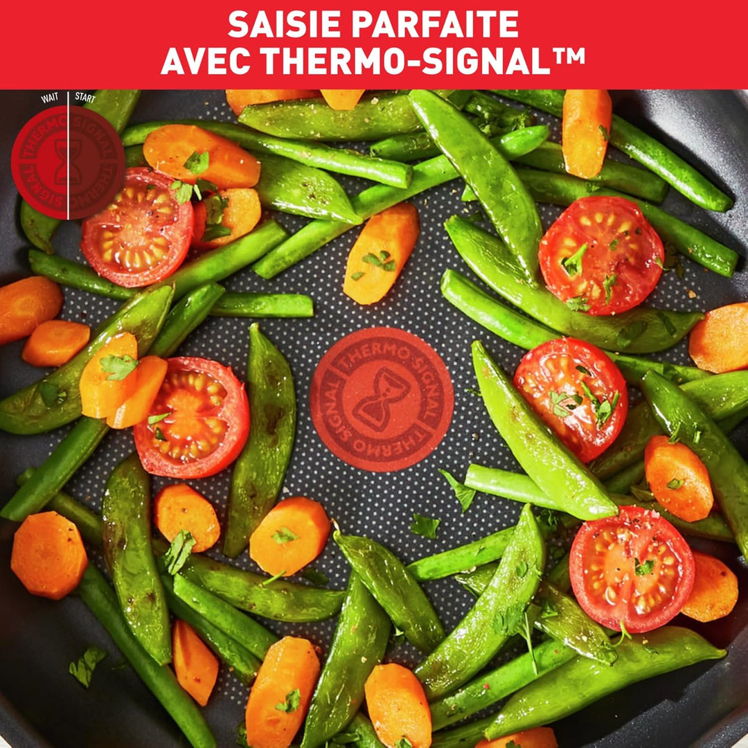 Tefal Super Cook B459S984 Kochgeschirr, 9-teilig, Pfanne 24 cm + Wok 28 cm + Kochtöpfe 22/24 cm + Ko