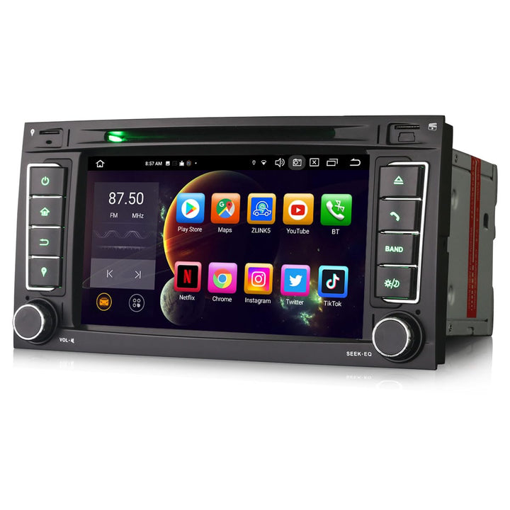 7 Zoll Acht-Kern 4GB+64GB Android 14 GPS DAB+ Autoradio Bluetooth Für VW Touareg T5 Multivan mit Nav