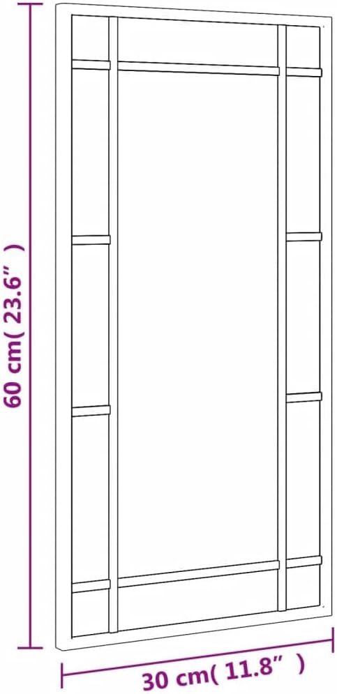 vidaXL Wandspiegel, Hängend Rechteckig Spiegel Badspiegel, Fensterspiegel für Badezimmer Wohnzimmer,