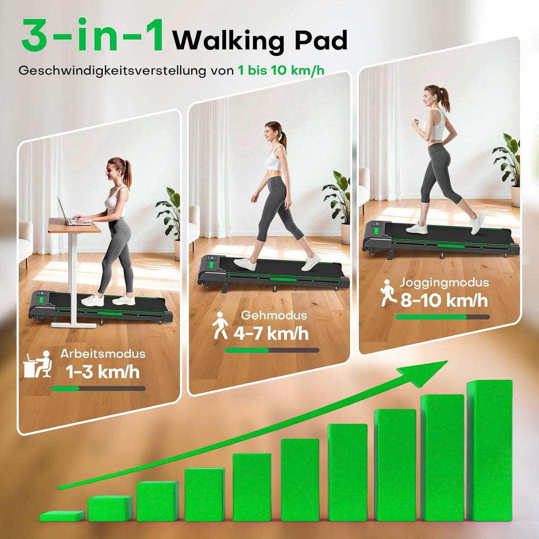 FOUSAE Walking Pad, 1-10 km/h Laufband für Zuhause mit 9% Steigung, 2.5HP Walking Machine für Zuhaus