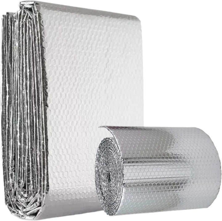 Heat Reflective Foil Insulation - 16 Ft x 24 Inch Thermal Vapor Barrier with Double-Sided Aluminum F