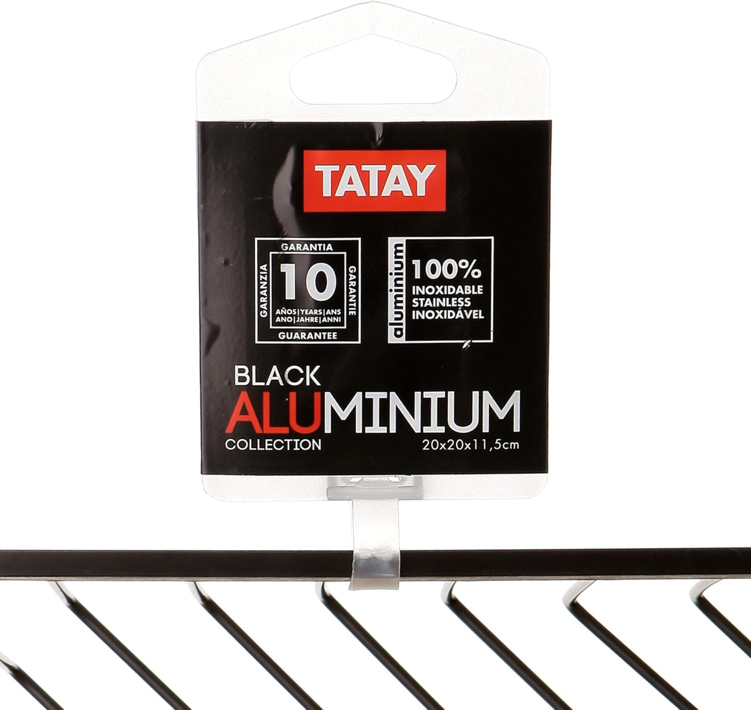 TATAY Duschkorb Ohne Bohren Eckig | Mit Befestigungssystem (Quick Fix) | Belastbar bis 5 kg | 100% R