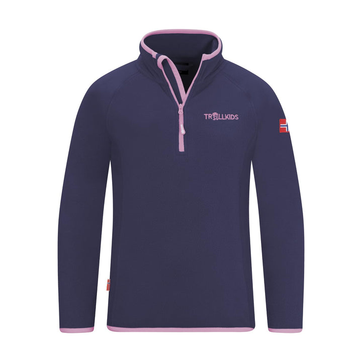 Trollkids Kinder Fleece-Pullover Nordland mit Reissverschluss 92 Violettblau/Rosa, 92 Violettblau/Ro