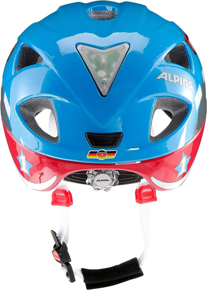 ALPINA XIMO FLASH - Beleuchteter, Reflektierender, Leichter & Anpassbarer LED Fahrradhelm Für Kinder