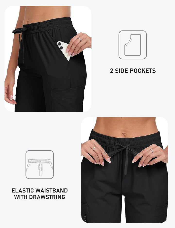 MoFiz Damen Cargohose Leichte Wanderhose Atmungsaktiv Trekkinghose Workout Casual Outdoorhose S Tief
