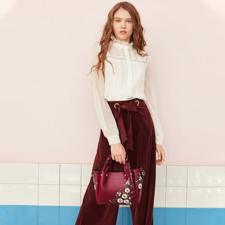 NICOLE & DORIS Elegant Handtasche Damen Shopper Tote PU-Leder Henkeltasche Frauen Schultertasche Bes
