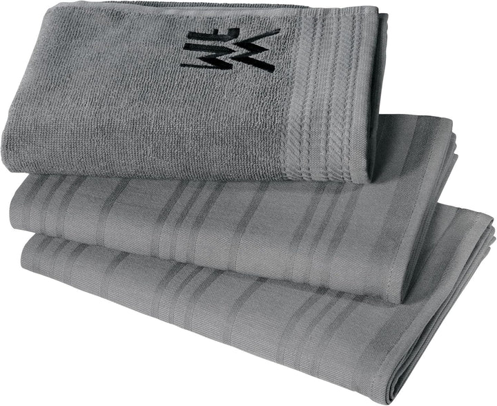 WMF Salz- und Pfefferstreuer Set 3-teilig, Salzsteuer klein, Pfefferstreuer & Küchenhandtuch-Set 3-t