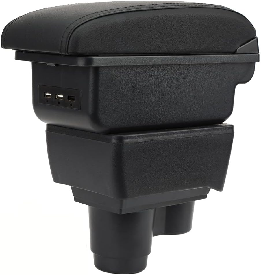 Armlehne kompatibel mit Renault Duster 2019-2023 Doppelschicht Mittelkonsole Grosse Aufbewahrungsbox