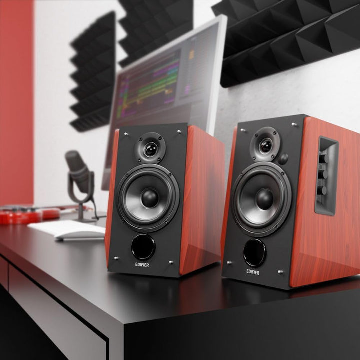 Edifier R1700BT Lautsprecher-Set 2 Regallautsprecher analoge + digitale Anschlüsse Bluetooth Echthol