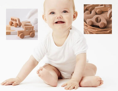 Woodily Wooden Toys - Holzspielzeug Holzautos für Kinder Junge Mädchen ab 0 Monate, Nachhaltig, Mont