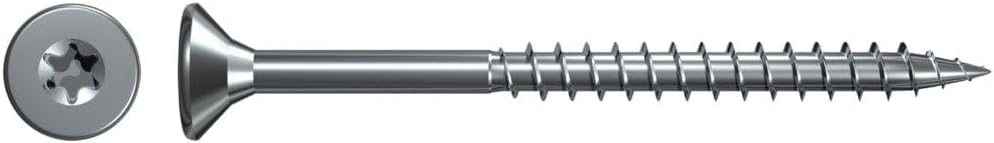 fischer Spanplattenschraube 6,0 x 200 Senkkopf blauverzinkt Teilgewinde Innenstern TX Blau Verzinkt