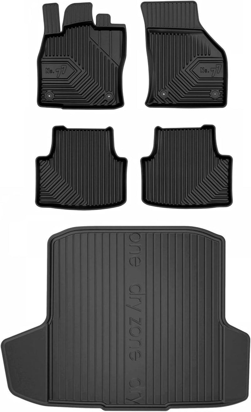 Satz Fussmatten und Gummimatte für Skoda Octavia III 2012-2019