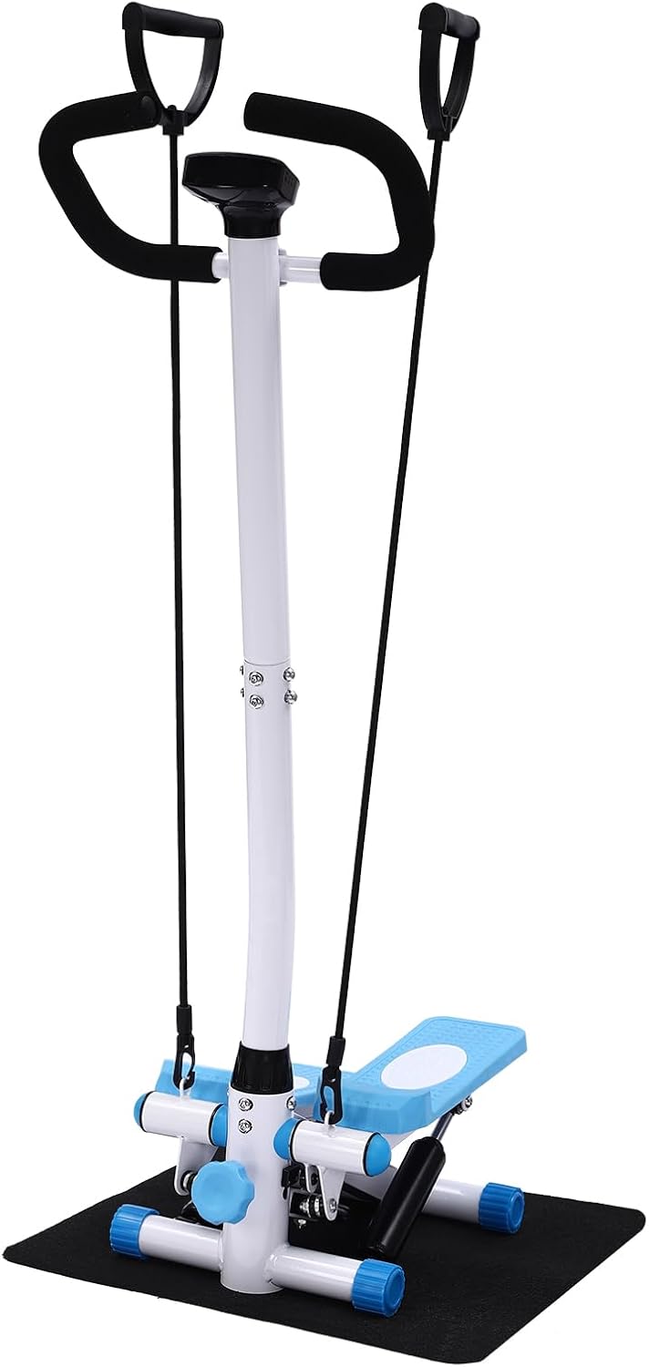 2 in 1 Fitness Swing Side Stepper mit LCD-Schirm und Handgriff, 150kg Up-Down Swing Stepper Bein Arm