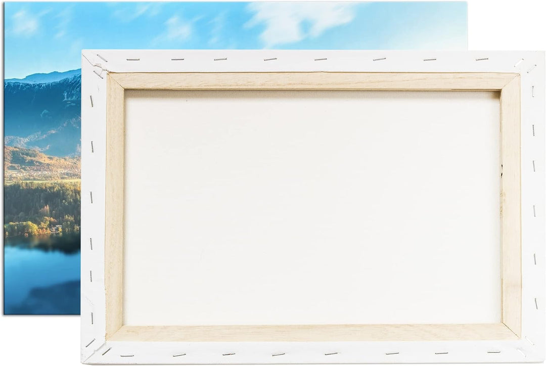 deyoli Bergsee in Slowenien Format: 100x70 als Leinwand, Motiv fertig gerahmt auf Echtholzrahmen, Ho