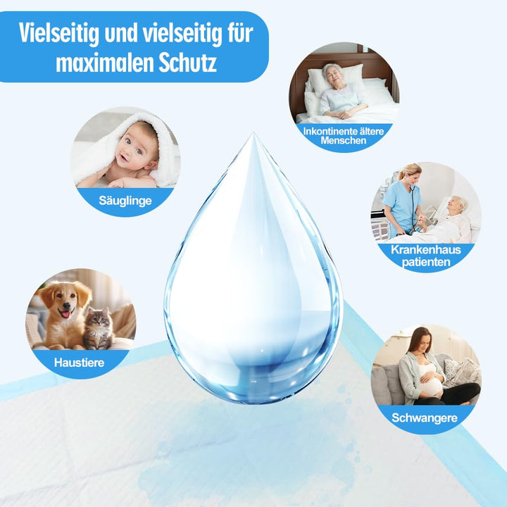 100 Stück Baby Inkontinenzunterlage Wickelunterlage Einweg, 33 × 45 cm Baby Wickelauflage, Changing