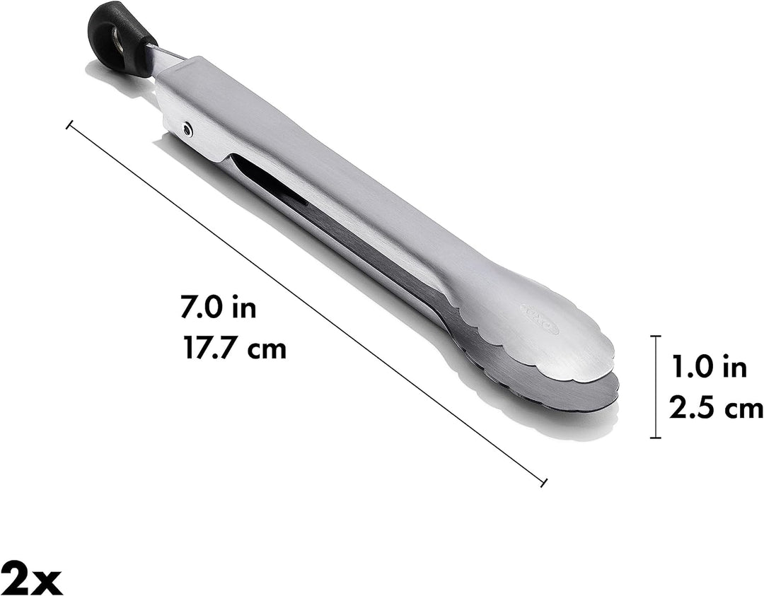 OXO Good Grips Mini-Zange aus Edelstahl, 2 Stück Modern Mini Tongs 2 Pack, Modern Mini Tongs 2 Pack