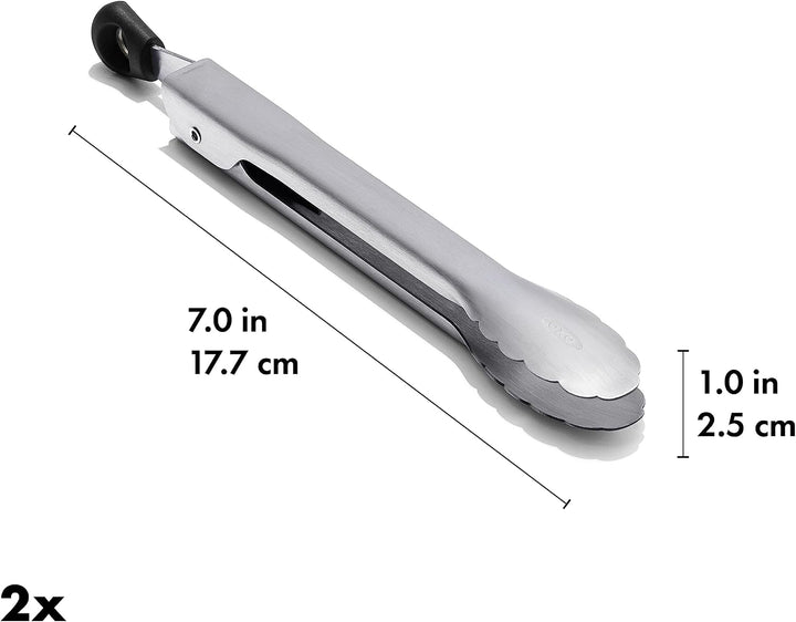 OXO Good Grips Mini-Zange aus Edelstahl, 2 Stück Modern Mini Tongs 2 Pack, Modern Mini Tongs 2 Pack