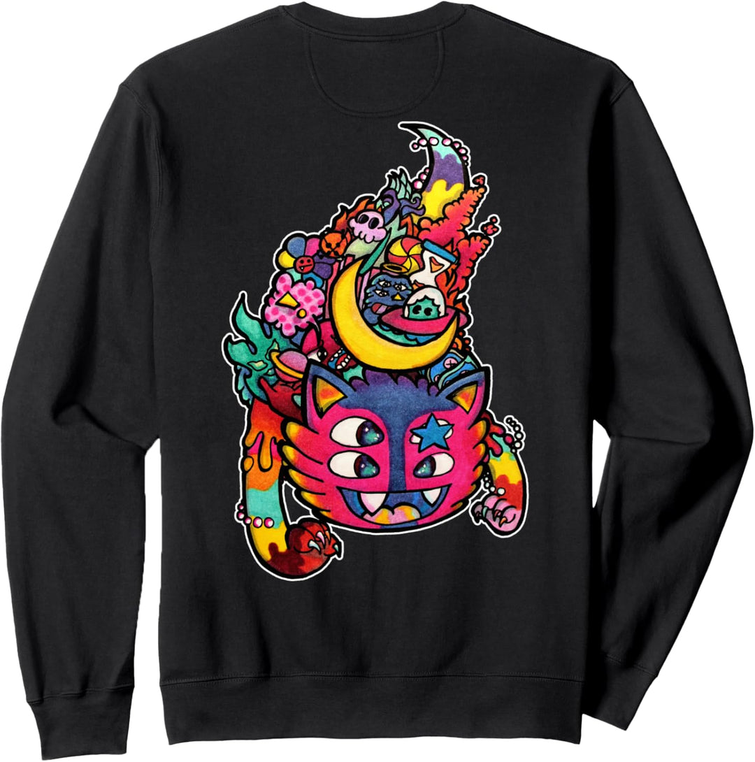 Doodle Art, Comic Zeichnung, Mond Katze, Lustige Monster Sweatshirt