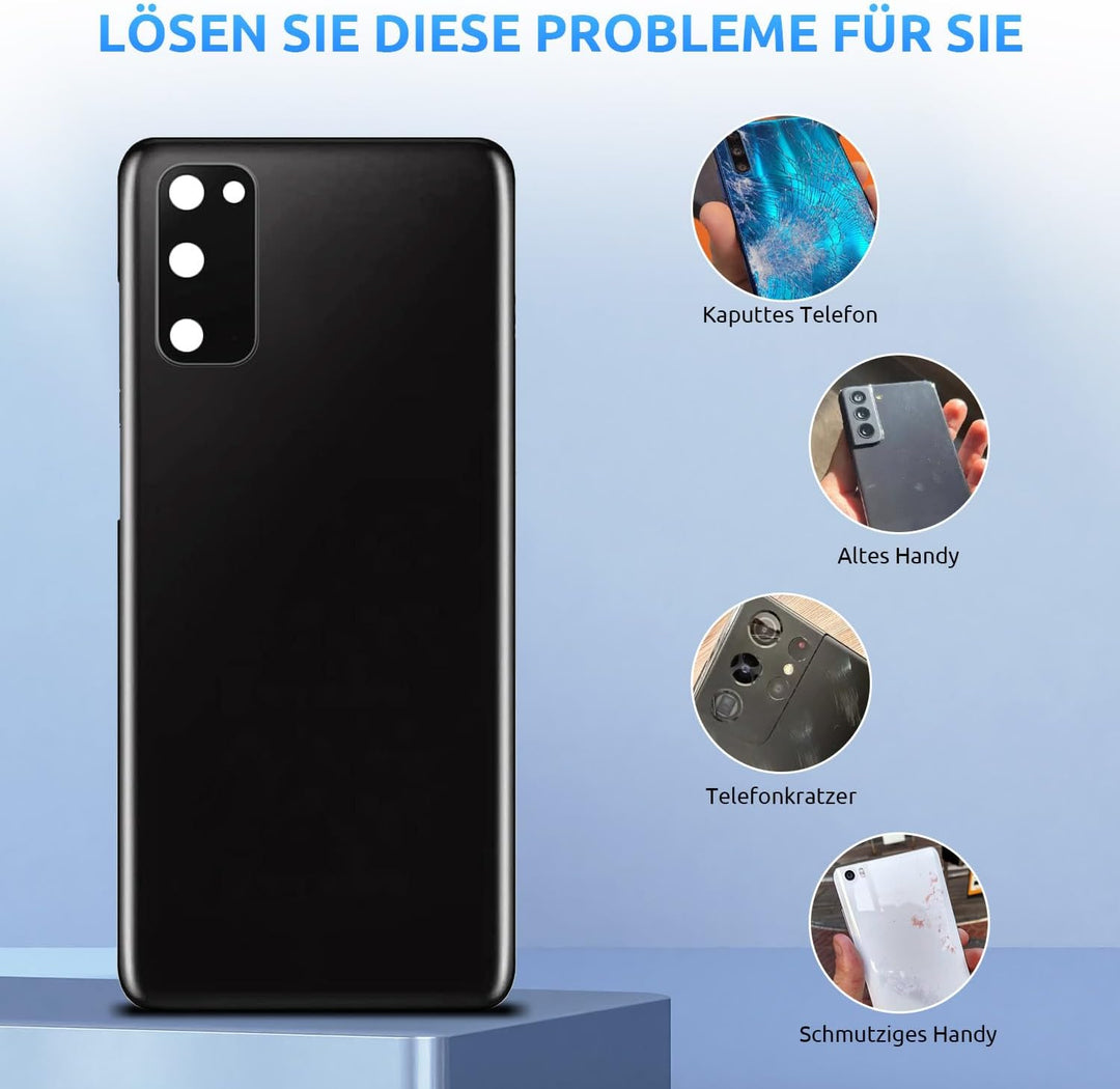 Eonpam Akkudeckel für Samsung Galaxy S20 G980, G981 Rückseite Glas Backcover Ersatz Reparatur Set mi
