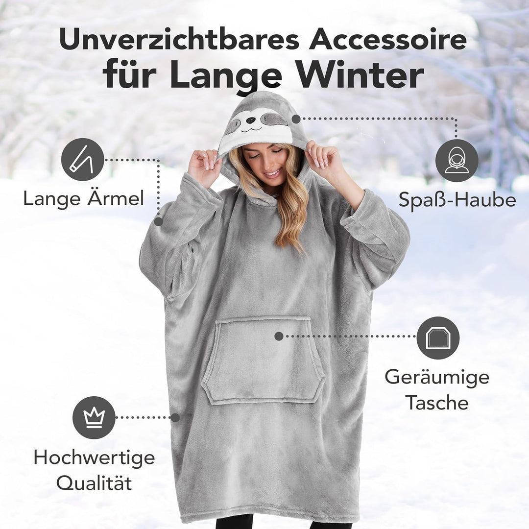 CityComfort Oversized Hoodie, Riesig Deckenpullover zum Faulenzen, Extra Bequem Hoodie Decke mit Ärm