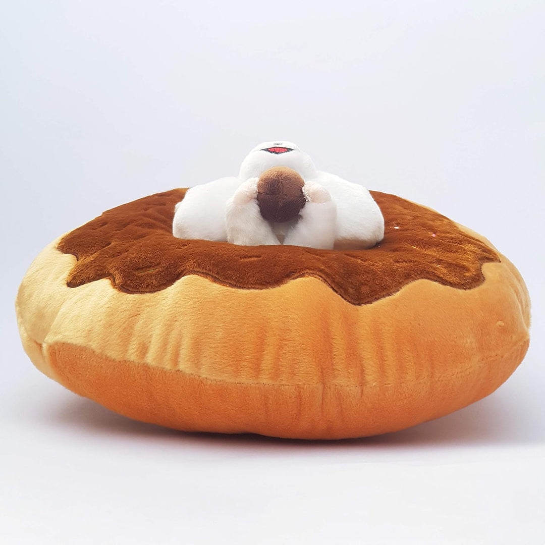 moodrush® 3D Donut-Hamster/Donut Kissen mit Hamster | alle Elemente aufgestickt (Nicht Bedruckt!) |