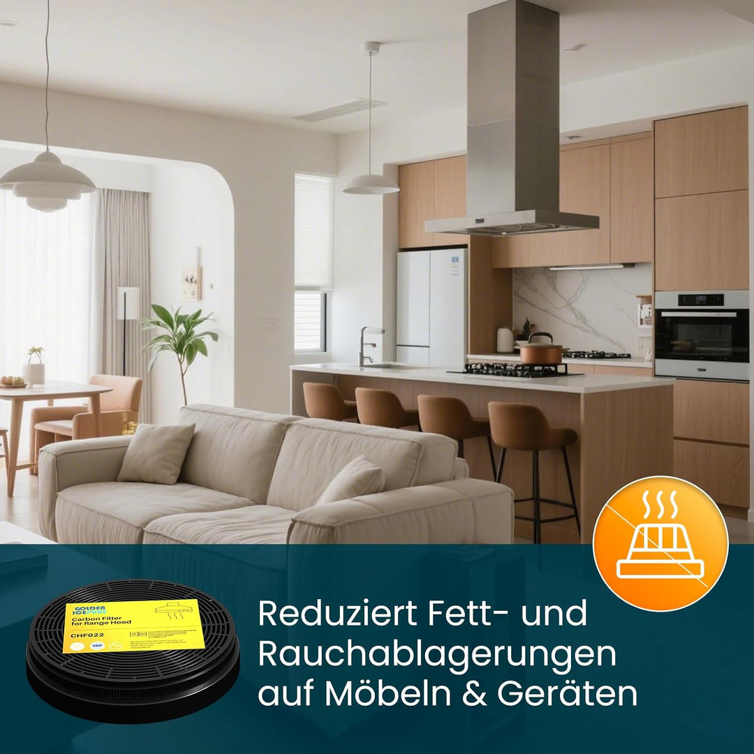 GOLDEN ICEPURE Aktivkohlefilter Dunstabzugshaube Kompatibel mit Dunstabzugshaube PKM Respekta MIZ002