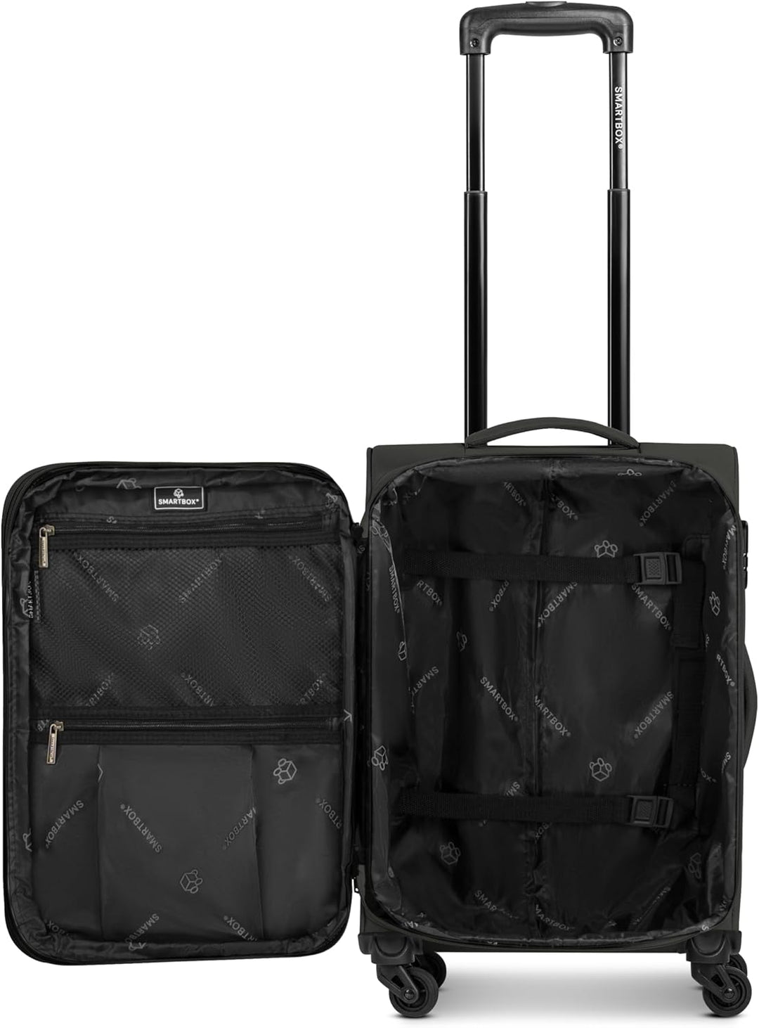 SMARTBOX Weichgepäck Kabinen-Koffer für Damen & Herren | Kleiner Cabin-Trolley 36 x 23 x 57 cm | 4 R