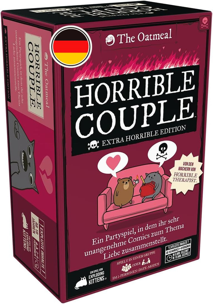 Exploding Kittens, Horrible Couple (Extra Horrible Edition), DE-Version, Nicht Jugendfrei, Partyspie