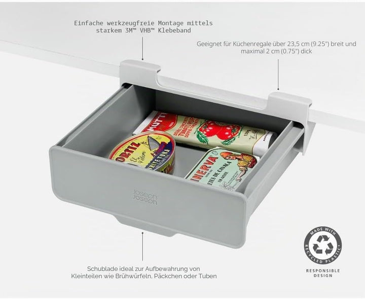 Joseph Joseph CupboardStore Unterregal Schublade, Platzsparender Küchenorganizer, recyceltem Plastik