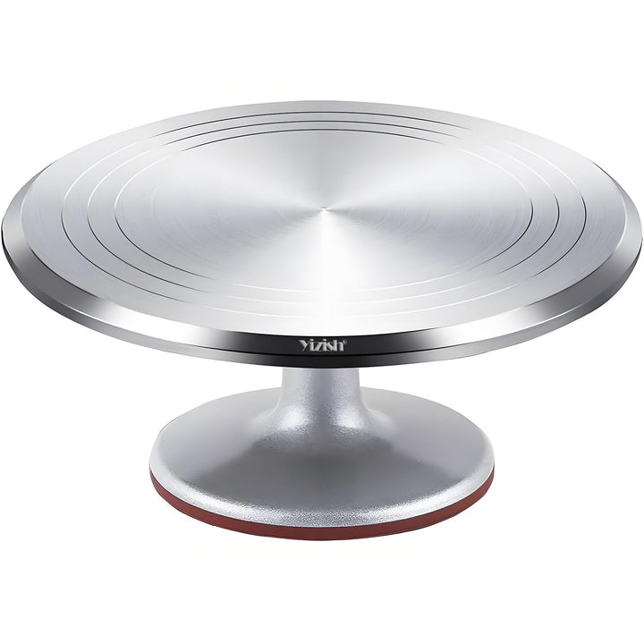 Tortenplatte Drehbar Aluminiumlegierung, Yizish 12-Zoll-Tortenständer Kuchen Drehteller zum Backen,