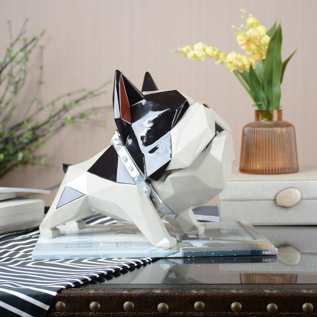 HAUCOZE Keksdose Bulldog Vorratsdose Tier Deko Moderne Skulptur Wohnzimmer Ornament Geschenk Polyres