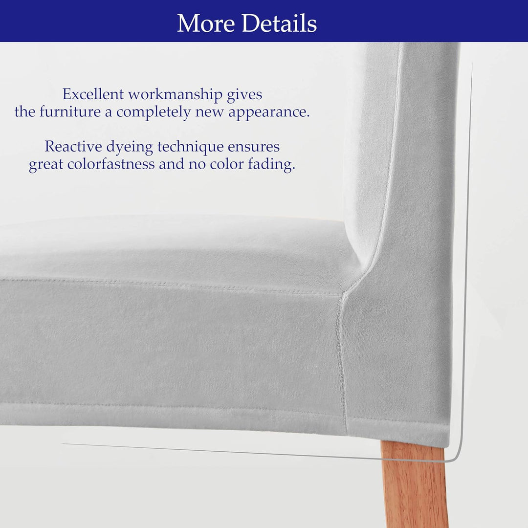 Morwealth 4er 6er Set Stuhlhussen, Stuhlbezug für Esszimmer Waschbar Samt Stretch Stuhl hussen Unive