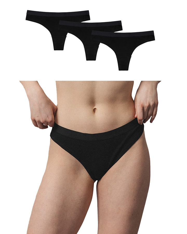 Snocks Brazilian Slip Damen mit Bund aus Bio-Baumwolle (3er Pack) - Damenunterwäsche mit Perfekter P