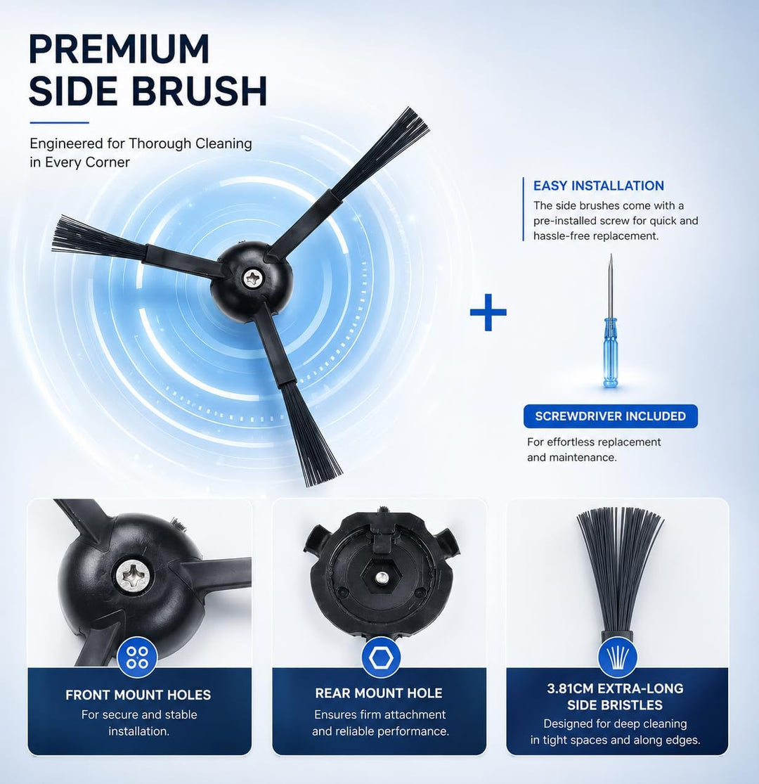 Zubehör für Roborock S8 Pro Ultra, 6*Staubbeutel 2*Main Rollbürste 6*Seitenbürsten 2*Filter 4*Mop Wi