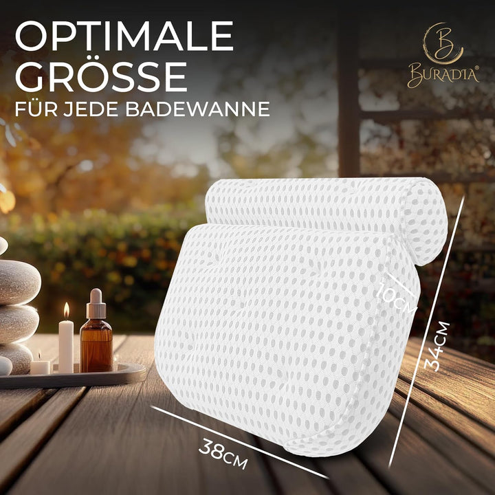 Badewannenkissen inkl. Wäschenetz - Ultimativer Komfort und Entspannung mit neuester Air Mesh Techno