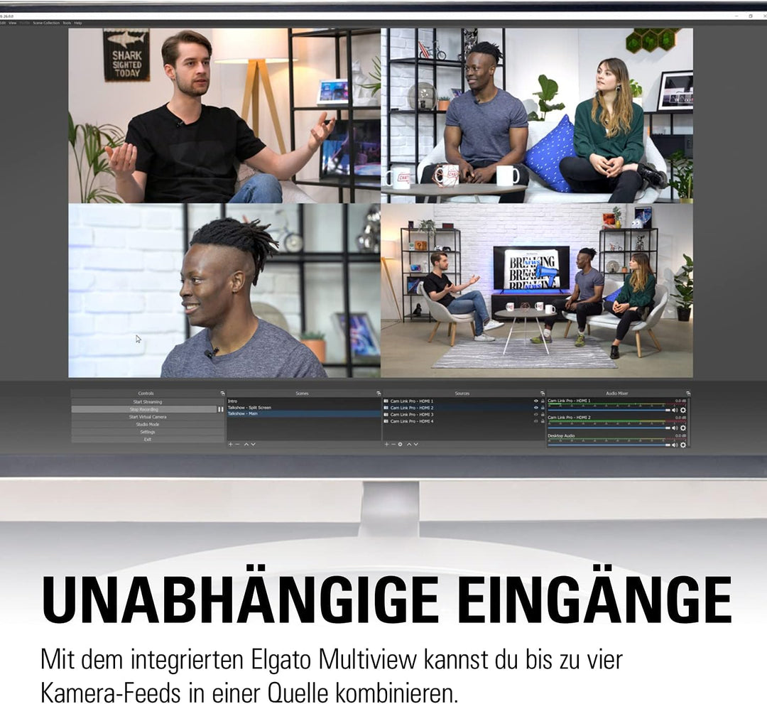 Elgato Cam Link Pro, interne Kamera-Aufnahmekarte, 4 HDMI-Eingänge, streamen & aufnehmen in 1080p60/