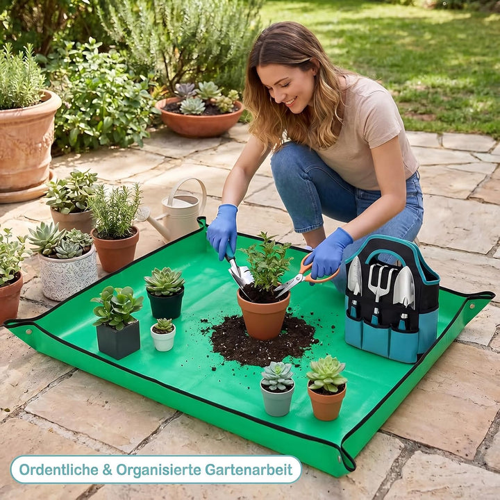 7 Stück Gartenwerkzeug Set, Gartengeräte Edelstahl mit Tasche | Edelstahl Rostfrei Ergonomische Grif