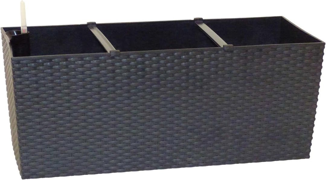Kunststoff Blumenkasten Rato Case L 60 cm anthrazit mit Wasserspeicher + Überlauf